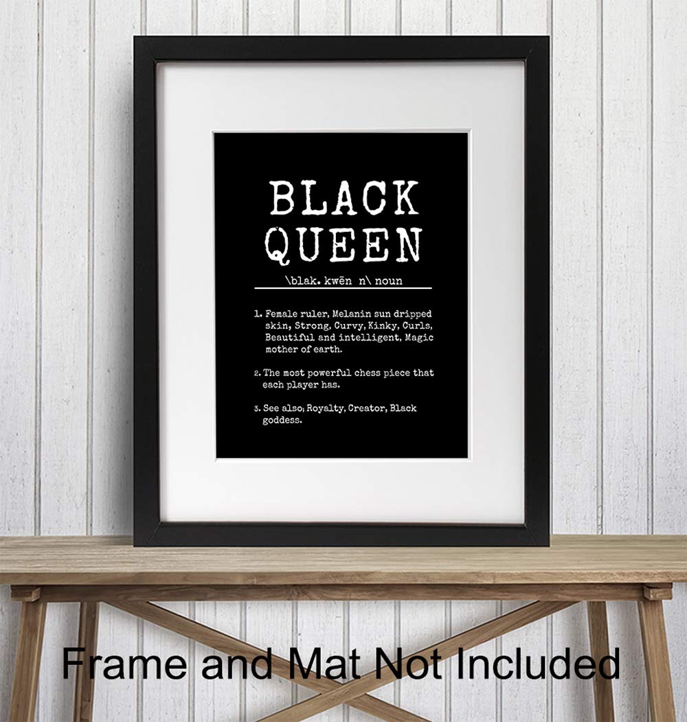 Empowered Black Women Wall Art - African American Women Wall Decor - Black Woman Poster - 8x10 Motivational Inspirational Decor - Positive Quotes Decoration - Encouragement Gifts for Girls, Teens