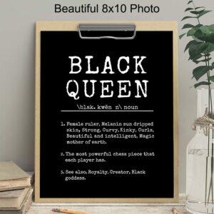 Empowered Black Women Wall Art - African American Women Wall Decor - Black Woman Poster - 8x10 Motivational Inspirational Decor - Positive Quotes Decoration - Encouragement Gifts for Girls, Teens