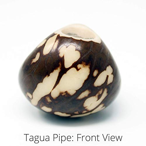 Tagua Pipe, Half Polished finish, Handmade, Fairtrade Pure Vegetable Ivory by Florama Natural Jewelry