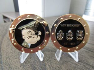 united states navy usn popeye ask the chief challenge coin