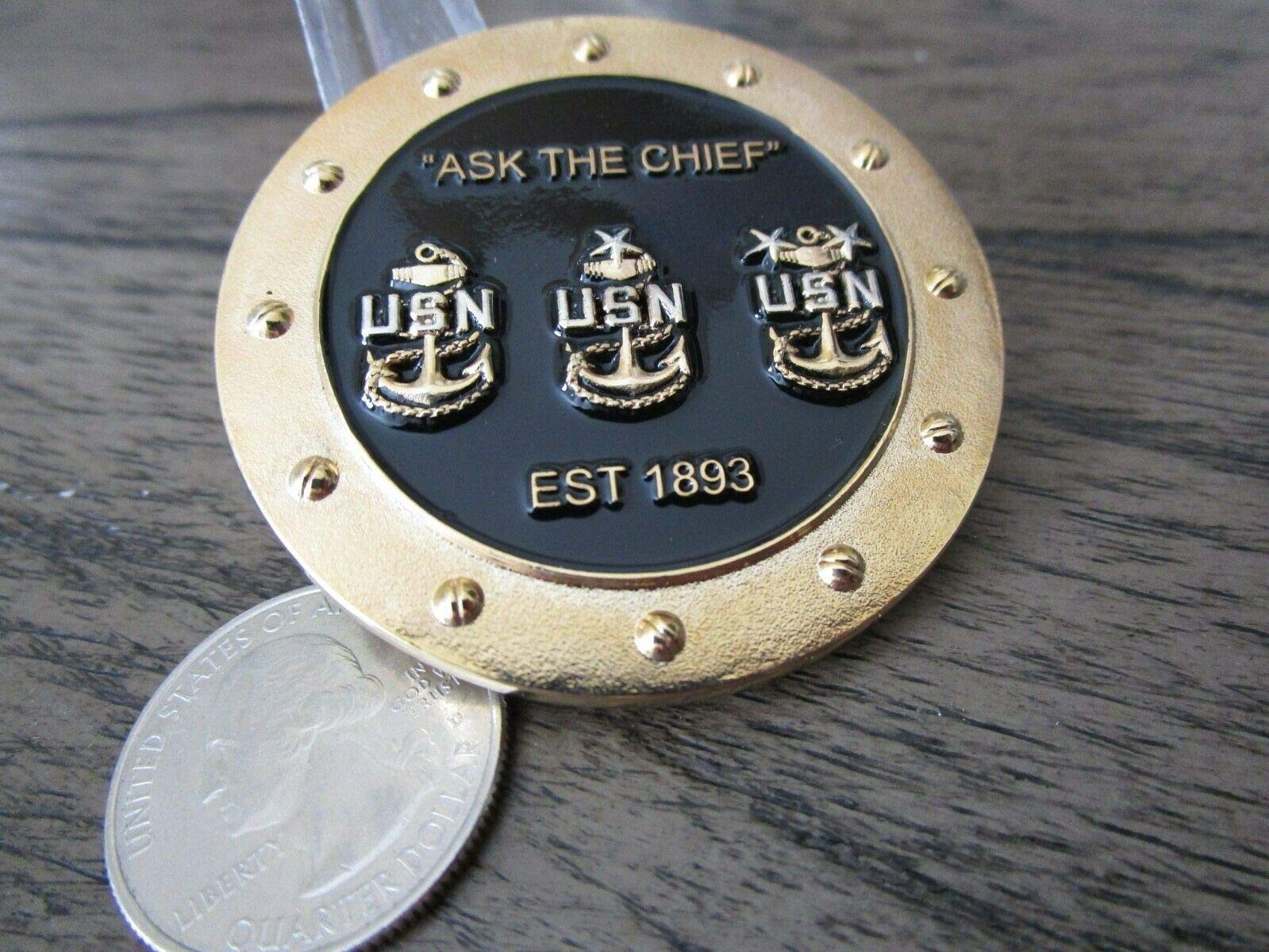 United States Navy USN Popeye Ask The Chief Challenge Coin