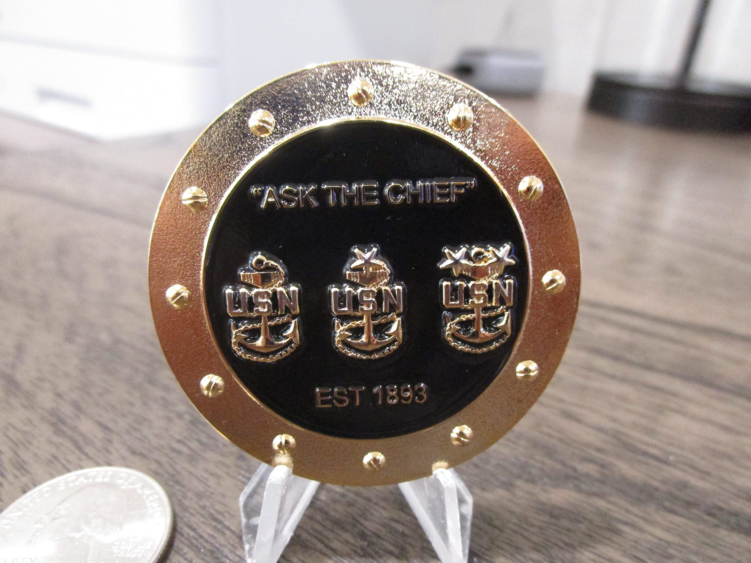 United States Navy USN Popeye Ask The Chief Challenge Coin