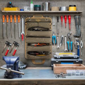 The Ryker Bag Tool Organizers - Small Tool Bag W/Detachable Pouches, Heavy Duty Roll Up Tool Bag Organizer : 6 Tool Pouches - Gifts for Dad Tool Roll Organizer For Mechanic, Electrician & Hobbyist