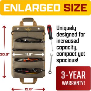 The Ryker Bag Tool Organizers - Small Tool Bag W/Detachable Pouches, Heavy Duty Roll Up Tool Bag Organizer : 6 Tool Pouches - Gifts for Dad Tool Roll Organizer For Mechanic, Electrician & Hobbyist