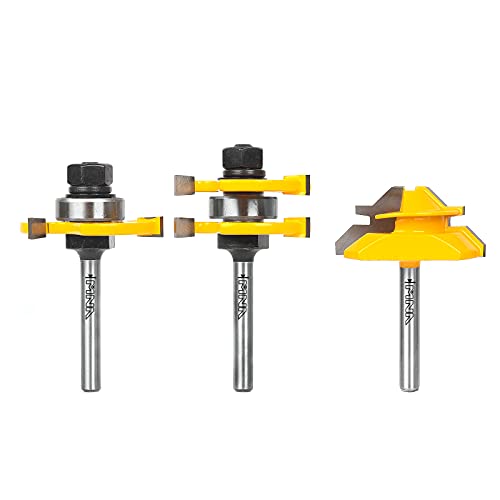 MNA Tongue and Groove Bits & 45 Degree Lock Miter Router Bit, 1/4 Inch Shank Wood Milling Cutter Bits