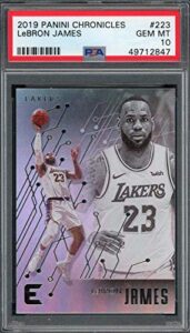 lebron james 2019 panini chronicles basketball card #223 graded psa 10 gem mint