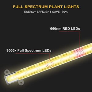 LED Grow Light Strip, 8 Pack Grow Lights for Indoor Plants, 80W Full Spectrum Plant Lights with 4 Dimmable Level, Auto On/Off 3/6/12H Timer, Sunlike Grow Lamp for Seedling Veg Flower Hydroponics