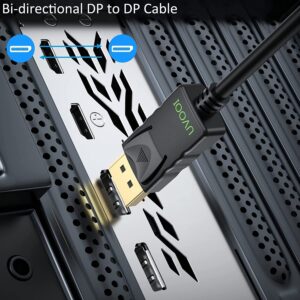 UVOOI DisplayPort to DisplayPort Cable Adapter 6ft 10-Pack, 4K Display Port DP to DP Cord 1.2 [4K@60Hz, 2K@165Hz, 2K@144Hz] Compatible with All Display Port Devices-Black