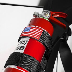 Hoolcar Roll Bar Fire Extinguisher Holder 2.5-3LB Adjustable Extinguisher Strap Mount for 1965-2021 Jeep Wrangler TJ CJ YJ JK JKU JL JLU JT, Black, 1PC