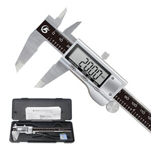 KETOTEK Digital Caliper 6 Inch Measuring Tool, Stainless Steel Electronic Vernier Calipers, Digital Micrometer with Large LCD Screen, inch/Metric Conversion