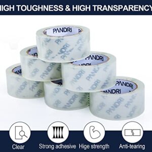 PANDRI Clear Packing Tape, 36 Rolls Heavy Duty Packaging Tape for Shipping Packaging Moving Sealing, 1.88 inches Wide, 65 Yards Per Roll, Total 2340 Yards