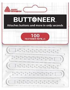 buttoneer button fastening system – *fits new buttoneer tool* natural colored nylon fastener refills, 100 pieces