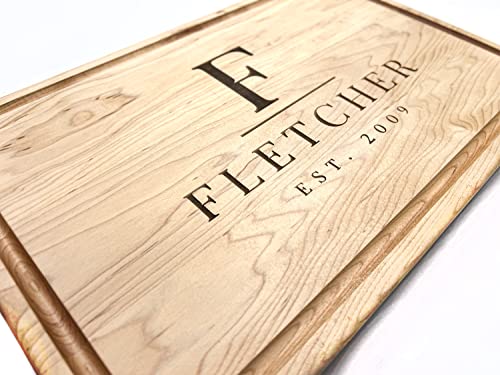 Refine Kitchenware Personalized Cutting Board, USA Made Custom Monogrammed Cutting Board, Custom Christmas Gift, Personalized Charcuterie Board