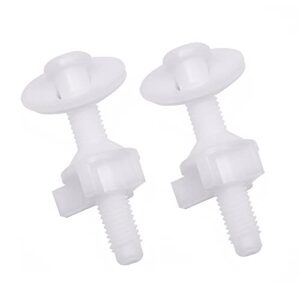 jwodo toilet seat screws, universal toilet seat hinge bolts and screws, with plastic toilet seat hinge bolts, nuts and washers, replacement parts for fixing top mount toilet seat hinges (2 packs)