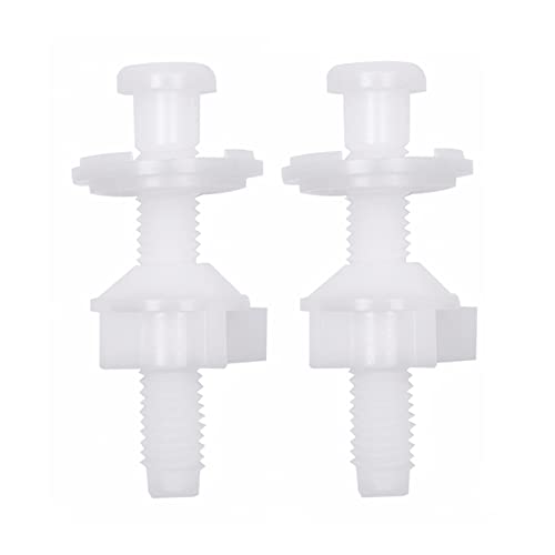 Jwodo Toilet Seat Screws, Universal Toilet Seat Hinge Bolts and Screws, with Plastic Toilet Seat Hinge Bolts, Nuts and Washers, Replacement Parts for Fixing Top Mount Toilet Seat Hinges (2 Packs)