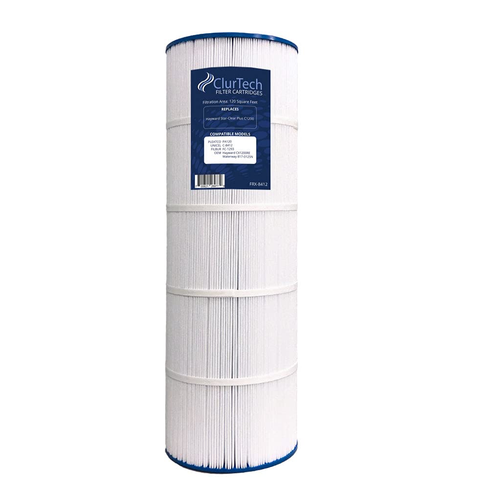 ClurTech FRX-8412 Hayward Star-Clear Plus C1200 PA120 C-8412 FC-1293 CX1200RE WW 817-0125N Replacement Pool or Spa Filter Cartridge, Pack of 1, White