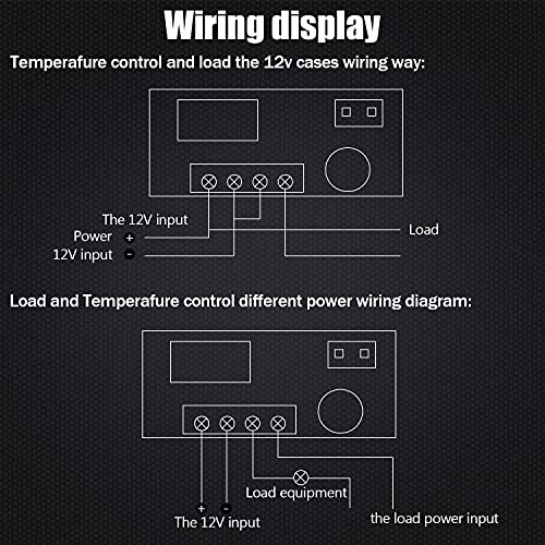 Twidec/DC 12V Temperature Controller Programmable -50 to 110 ℃ (-58 to 230 °F) Red/Blue LED Display Monitor Heating/Cooling Thermostat Control Module with NTC 10K Waterproof Sensor Probe