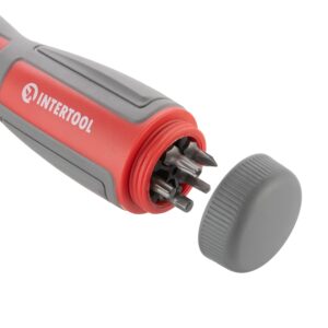 INTERTOOL 19-in-1 Ratcheting Screwdriver Set, Multi-Bit, High Strength Chrome Vanadium Steel, 8 Double-Ended Bits VT08-3376