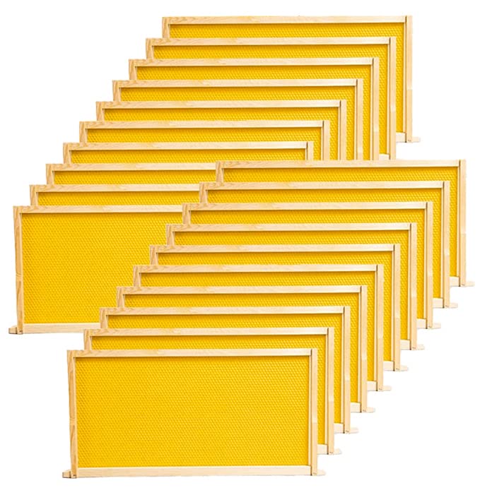 20-Pack Beehive Frames Bee Hive Frame with Waxed Foundation Sheet Unassembled Beehive Frames, 9-1/8-Inch