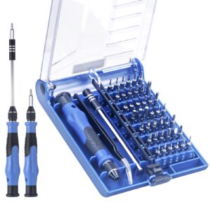 mini screwdriver set with 42 bits, vcelink 45 in 1 small precision magnetic tiny screwdriver bit kit with tweezers & extension shaft for laptop, pc, phone, computer, game console