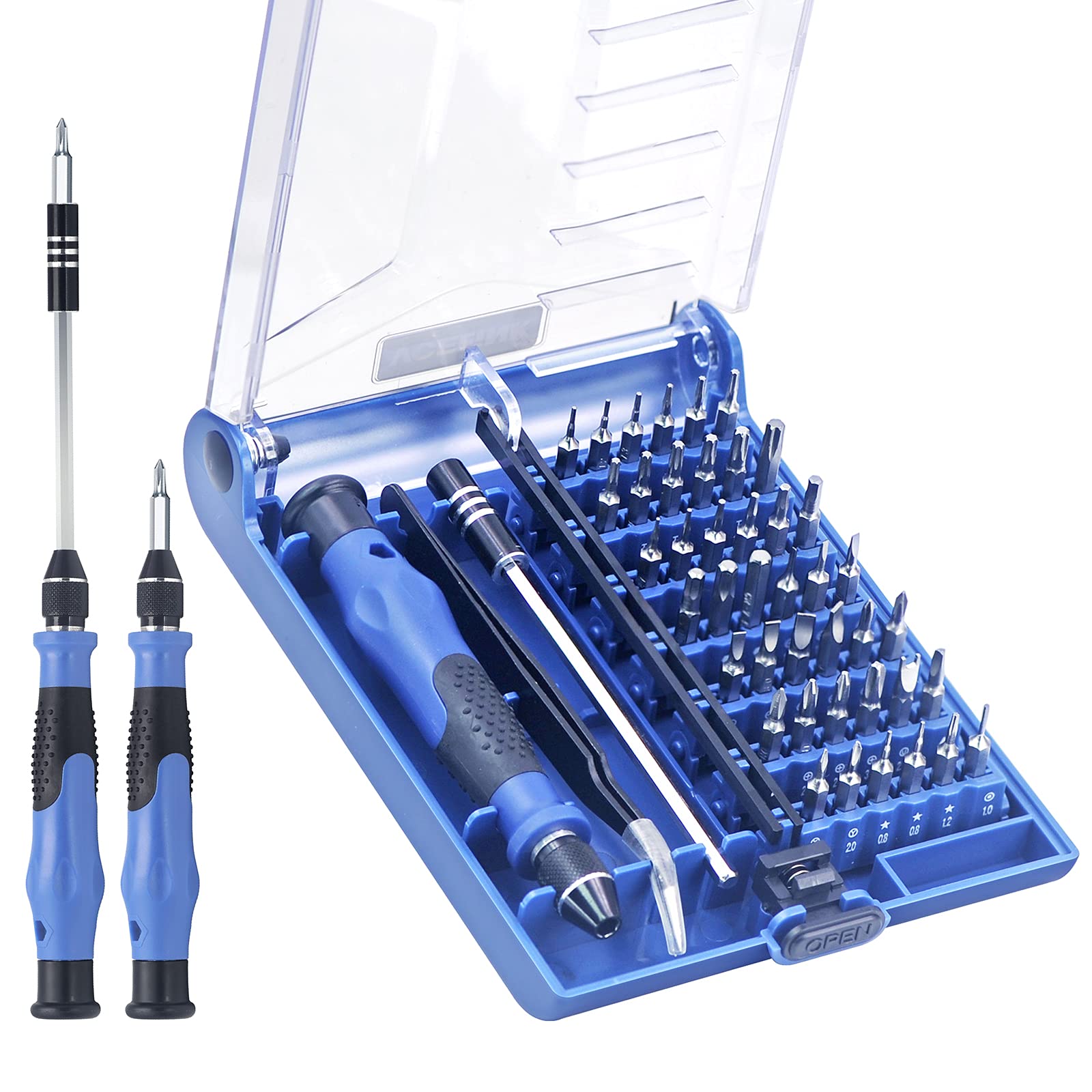 Mini Screwdriver Set with 42 Bits, VCELINK 45 in 1 Small Precision Magnetic Tiny Screwdriver Bit Kit with Tweezers & Extension Shaft for Laptop, PC, Phone, Computer, Game Console