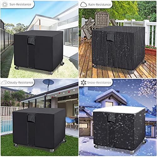 YUZ Fire Pit Table Cover Square 30 x 30 x 25 inch, Waterproof Fire Table Cover Square Anti-UV Heavy Duty Patio Gas Firepit Furniture Table Covers with Air Vent and Handle Firepits 30x30