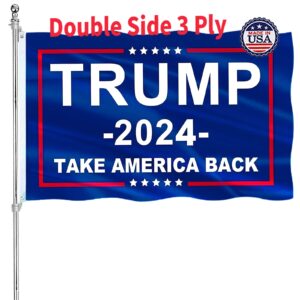 trump 2024 flag take america back- double sided donald trump flags 2024-3x5 outdoor 200d polyester with durable canvas header and 2 brass grommets for indoor outdoor