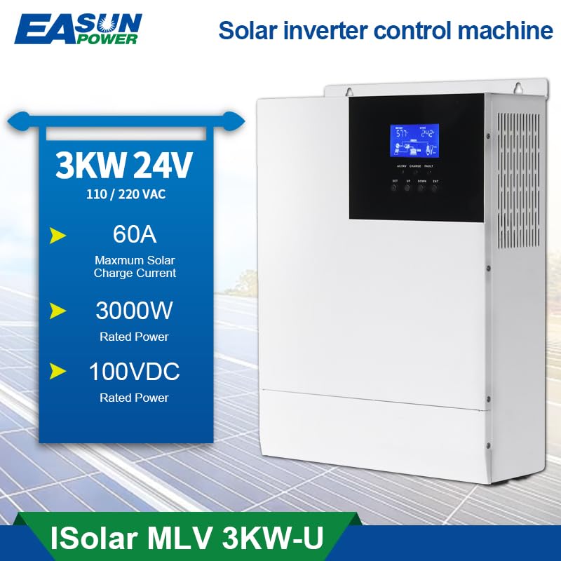 Solar Inverter 3500W Off-Grid Inverter 48V DC to 110V 120V AC, Pure Sine Wave, Built-in 80A MPPT Charge Controller, for 48V Lead Acid or Lithium Battery