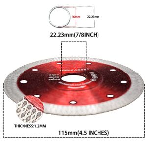 TOOLEAGUE Diamond Saw Blade, 4-1/2 inch Super Thin Tile Blade, Diamond Cutting Wheel for Cutting Porcelain Tile Granite Marbles, 10 Pcs