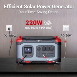 ROCKPALS Portable Power Station 1254.4Wh, 1300W LiFePO4 Battery Backup Power, Solar Generator with 3x110V/1300W AC Outlets(Peak 2000W), Emergency Power Equipment for Outdoor RV/Van Camping, Home Use