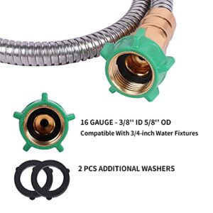 Metal Short Garden Hose 6 ft, 8 ft, 12 ft Flexible Stainless Steel 15 ft, 30 ft, 50 ft Heavy Duty Flexible Water Hose (6FT)