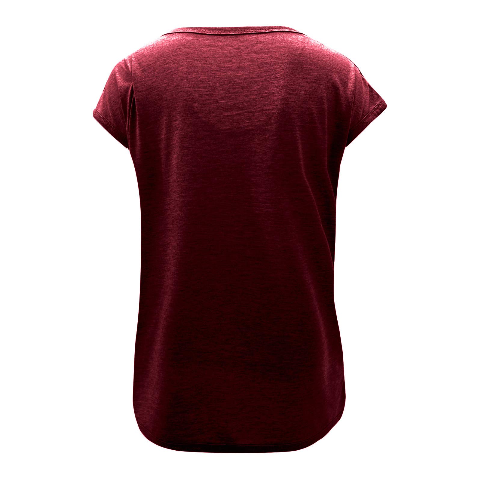 Bravetoshop Women's Short Sleeve Crew Neck Basic T Shirts Casual Blouse Loose Fit Summer Tops (Red,L)