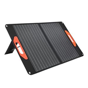 oystade 100w portable solar panel, foldable solar charger with 2xusb+dc outputs, compatible with generators power station for camping rv travel off-grid home black