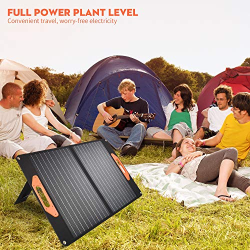 OYSTADE 100W Portable Solar Panel, Foldable Solar Charger with 2xUSB+DC Outputs, Compatible with Generators Power Station for Camping RV Travel Off-Grid Home Black