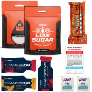 go2kits low-sugar emergency diabetes kit (1 pack) hypoglycemia response pack with fast-acting sugars to help raise blood sugar quickly (ls100)