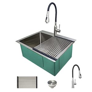 transolid lsa2-252212-bs 25-in x 22-in dual-mount laundry/utility sink kit in brushed stainless