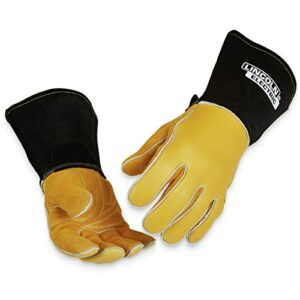 lincoln electric premium 8 series stick/mig welding gloves | gold elk skin leather | xl | k4788-xl