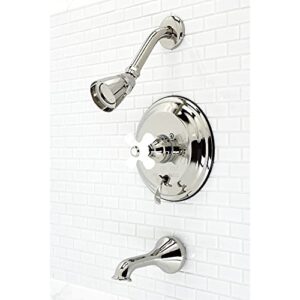 Kingston Brass KB36360PX Restoration Tub and Shower Faucet, Polished Nickel