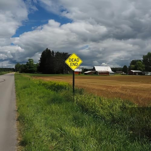 Dead End Sign，- 12"x 12" - .040 Aluminum Reflective Sign Rust Free Aluminum-UV Protected and Weatherproof