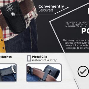 Folding Utility Knife Stainless Steel Holster Nylon Pouch Belt Clip Box Cutter Knife Carry Case Utility Knife & Clip Navaja De Trabajo Roofing Cuchilla de Bolsillo