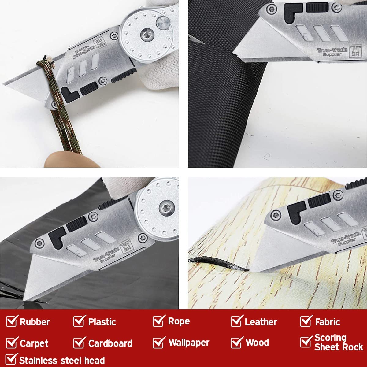 Folding Utility Knife Stainless Steel Holster Nylon Pouch Belt Clip Box Cutter Knife Carry Case Utility Knife & Clip Navaja De Trabajo Roofing Cuchilla de Bolsillo