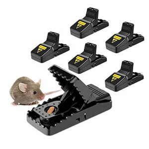 mouse traps, mice traps for house, small mice trap indoor quick effective sanitary, mice snap trap, safe mousetrap catcher for family and pet - 6 pack (6)