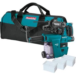 makita xrh01zwx 18v lxt® lithium-ion brushless cordless 1" rotary hammer, accepts sds-plus bits, w/hepa dust extractor attachment, tool only