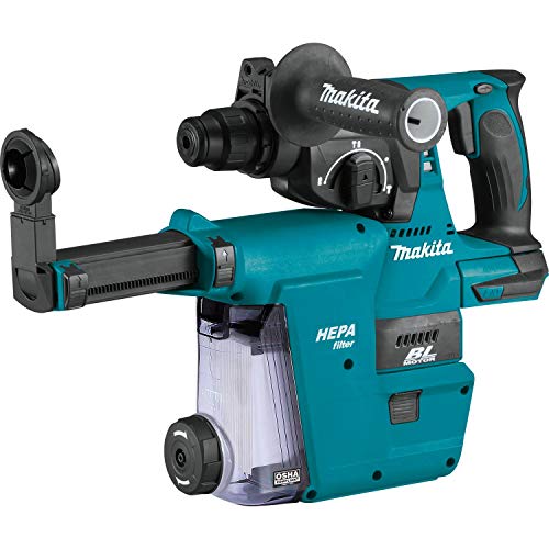 Makita XRH01ZWX 18V LXT® Lithium-Ion Brushless Cordless 1" Rotary Hammer, accepts SDS-PLUS bits, w/HEPA Dust Extractor Attachment, Tool Only