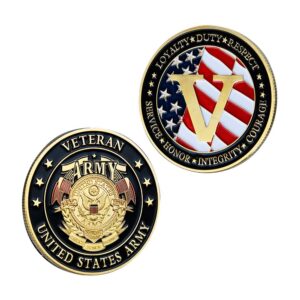 bestkai 2pcs united states army veterans military challenge coin collection army gift badge commemorative coins, gold, 1.57inchx1.57inch