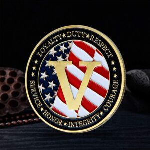 bestkai 2Pcs United States Army Veterans Military Challenge Coin Collection Army Gift Badge Commemorative Coins, Gold, 1.57inchX1.57inch