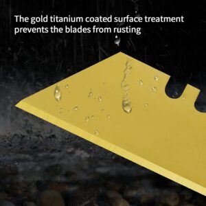 Utility Knife Blades Gold Titanium Coated & Recycled Dispenser - Longer Life blades 3X10 Pack