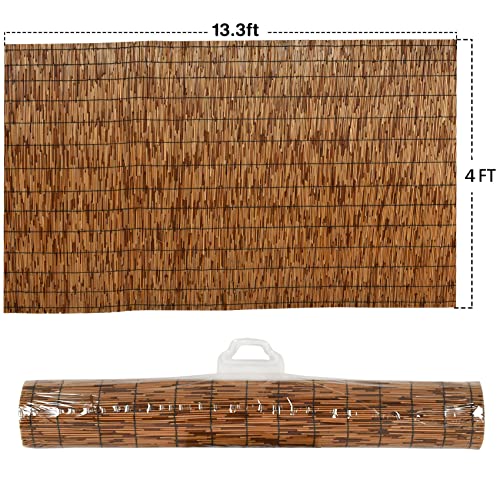 DearHouse Natural Reed Fencing, Eco-Friendly Reed Fence, 4 feet High x 13.3 feet Long, Reed Screen for Garden, Privacy Fence