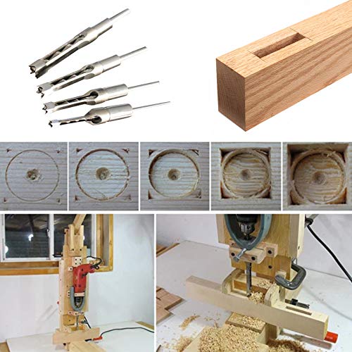 TWSOUL Bench Drill Locator Set, Square Hole Chisel Drilling Machine Woodworking Bench Mortiser Location Tool, Mortising Attachment Kit for Mortising Chisels Tenoning Drilling Machine