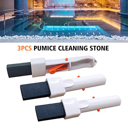 Swimming Pool Stain Remover, Pool Pumice Stone Rust Spot Removal with EZ-Clip Handle for Swimming Pool Spa Cleaning Tool